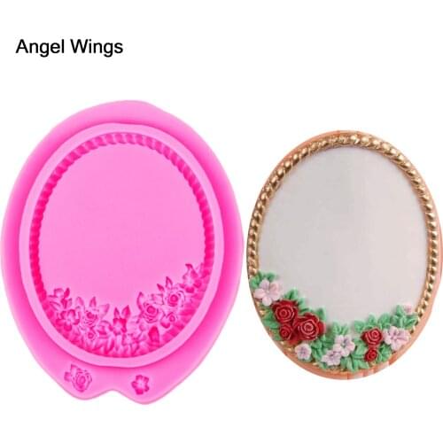 Angel Wings Food grade fondant cake silicone mold Photo frame for Reverse forming polymer clay chocolate decoration tools F1210