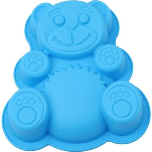 3D Lovely Bear Form Cake Mold Silicone Mold Baking Tools Kitchen Fondant Cutters Taart Decoratie Silikonowe Formy 3D