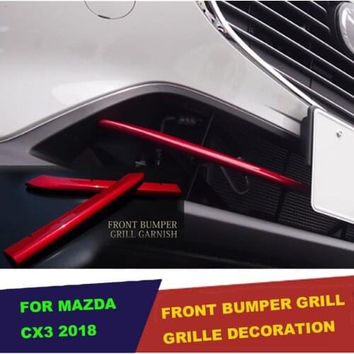 UBLUEE For Mazda CX-3 CX3 2017 2018 2019 Accessories car Front Grille Grill Bottom Cover trim cover Exterior ABS Chromium RED