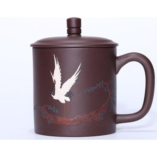 Yixing Purple Sand Cup Teapot Teaware Special Price Old Purple Mud Covered Cup Tea Office Cup Wholesale Customization