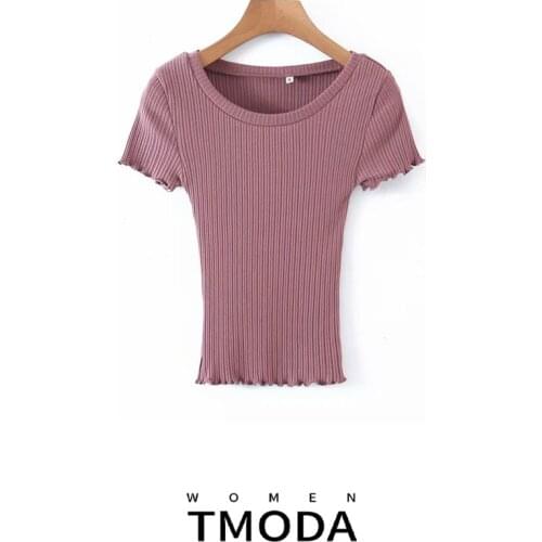 TMODA548 Za Women Basic Big Strethy Pink T Shirt Short Sleeve O Neck Tees Ladies Casual Tee Shirt Street Wear Tops
