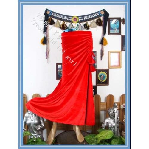 Bellydance Costume Tribal Fusion velvet skirt with Open Slit SRA11