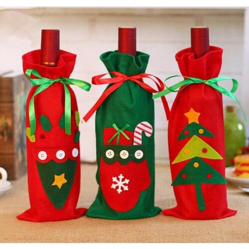 Gift bag 1PC Red Wine Bottle Cover Bags Decoration Home Party Christmas Decoration 2020 gift bag New Year