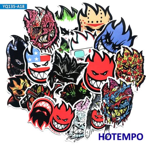 18pcs PVC Waterproof Funny Spitfire Style Stickers for Mobile Phone Laptop Luggage Case Skateboard Fixed Gear Bike Car Stickers