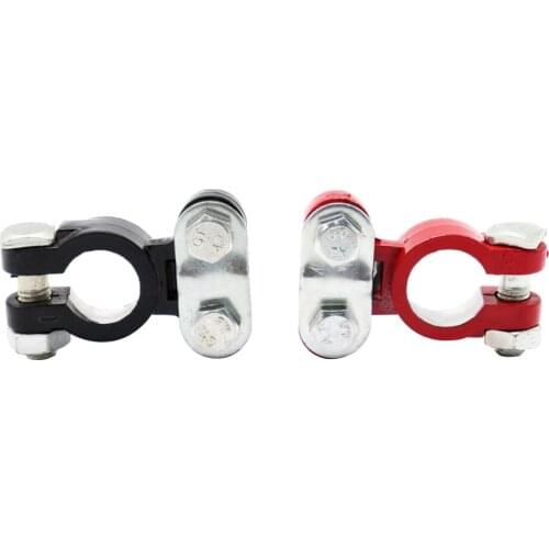 2 Pieces Car Battery Terminal Clamp Clips Aluminum Magnesium Set Black+Red