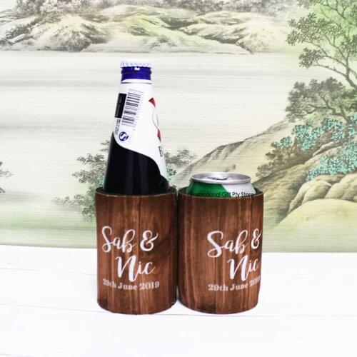 200pcs/lot Print Logo Wholesale Cheap Wedding Stubby Holders Prom Gift Hens Party Graduation Presents Can Cooler Neoprene