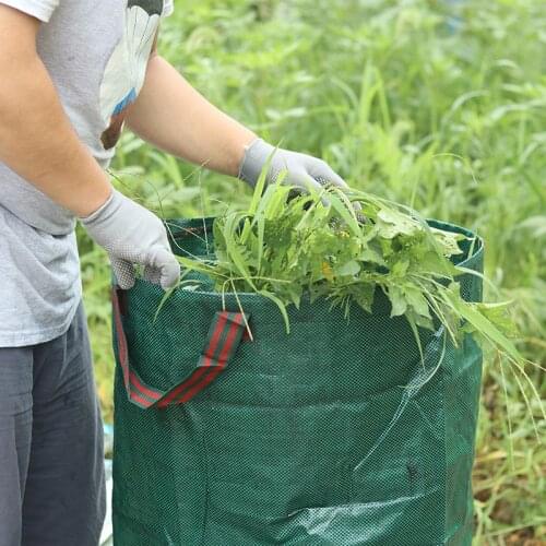 4 Kinds Of Large-Capacity Heavy-Duty Garden Trash Bags Garden Army Green Woven Trash Bags Courtyard Trash Can Storage