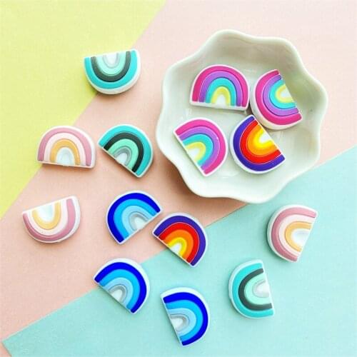 50Pcs BPA free teether rainbow silicone beads for DIY cute teething toy silicone baby teether
