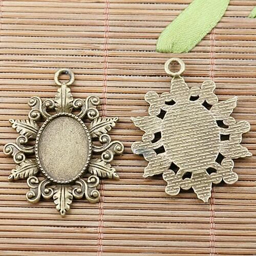 3-colors mixed at random LEAF rim oval cabochon settings 8pcs lot