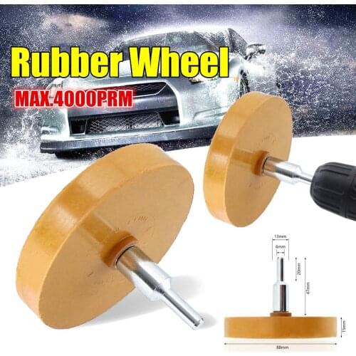 88mm Polishing Wheel 1/4 Inch Rubber Remover Rubber Eraser Wheel For Car Decals Stickers Vinyl Polishing Fast Removal Tool