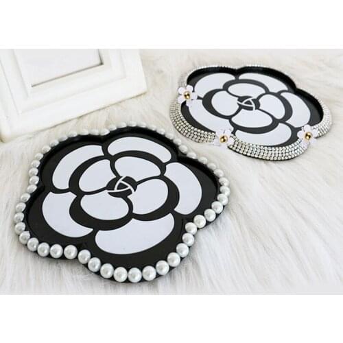 Car Diamond Rhinestone Flower Anti Slip Mat Automobiles Interior Dashboard Decoration PVC Non-slip Pad Stick For GPS Phone Key