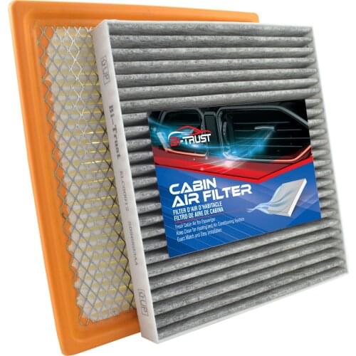 Bi-Trust Engine & Carbon Cabin Air Filter for 2009-2019 Dodge Journey L4 2.4L/2009-2010 Dodge Journey V6 3.5L 05058693AA