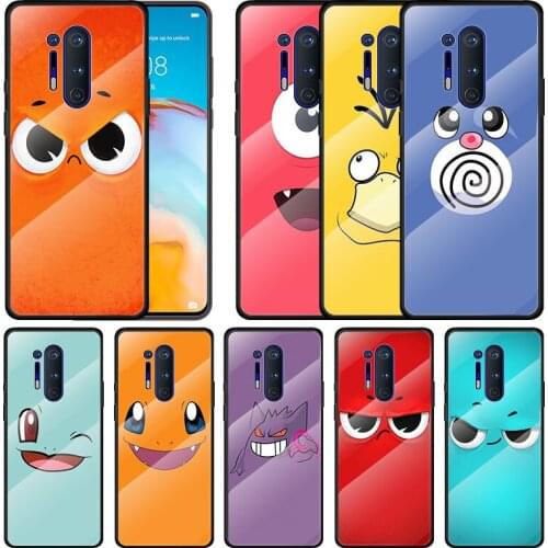 Cartoon Cute Expression For Oneplus 9R 9 8T 8 Nord Z 7T 7 Pro 5G Tempered Glass Shell Phone Case Cover