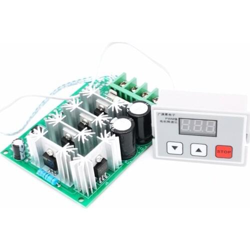 Digital display 0~100% adjustable DC 12V 24V 48v 30A 1000W PWM Motor speed controller Regulator Variable Slow start Reversible