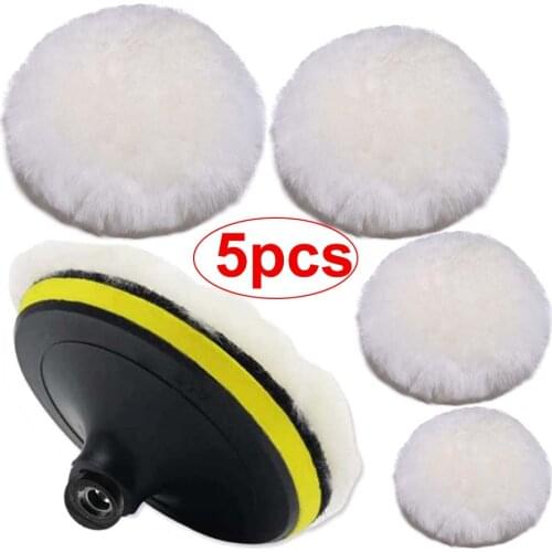 3/4/5/6/7 Inches Wool Polishing Disc Car Beauty Waxing Self-Adhesive Disc Imitated Wool Sponge Pad Auto Polisher Sponges Discs