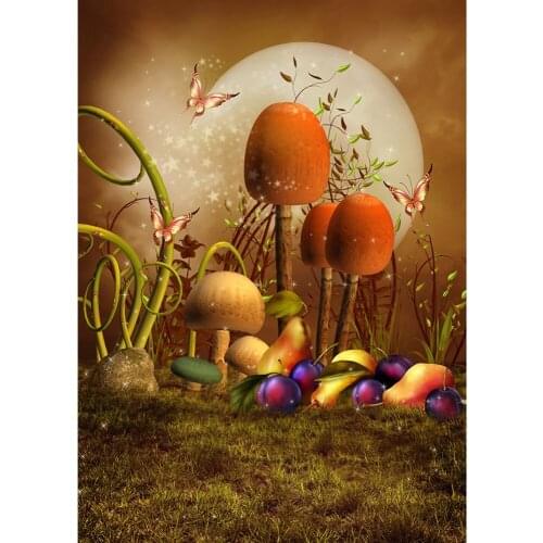 Mushroom Photograph Background For Photo Shoot Props Portrait Children Kids Baby Shower New Born Cloth Backdrops Photo Studio