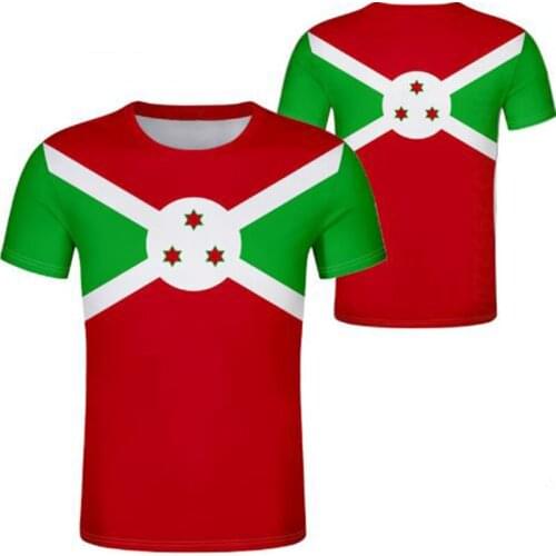 BURUNDI male youth free custom made name number bdi country t shirt nation flag bi french burundian print photo boy clothing