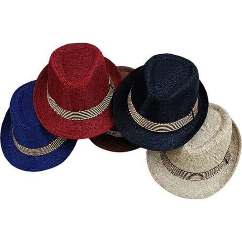 Sun Hat Mens Casual Fashion Jazz Hat Top Hat Outdoor Outing Beach Cap Gentleman Hat