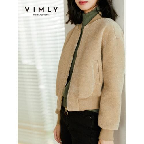 Vimly Winter Short Jackets For Women Fashion Imitation Mink Plush Thick Warm Coats Casual Solid Female Outdoor Outwear F3710