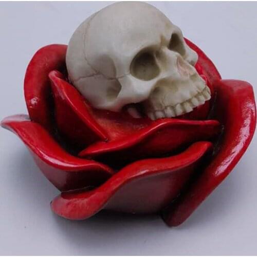 Creative skull flower silicone mold making candle soap chocolate mold kitchen cake decoration tool