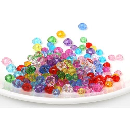 New Arrival Hot 8mm 100pcs Loose Strand Round Faceted Round Acrylic Plastic Spacer Beads for Bracelet jewelry Findings making