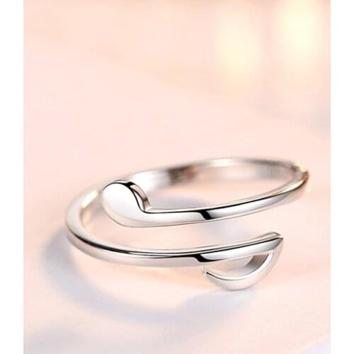 Personality Music Note Rings Opening Adjustable Tail Ring Ladies Party Jewelry Simple Style Musical Notes Ring For Women