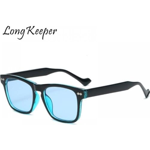 LongKeeper Square Sunglasses Women Brand Designer Vintage Fashion Sun Glasses Yellow Lens Mens Glasses Lentes De Sol Accessorie