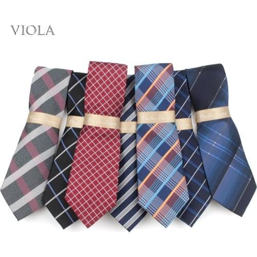 Fashion Striped Necktie 8cm Black Navy Red Pink Polyester Men Office Formal Tie Business Tuxedo Suit Shirt Cravat Gift Accessory