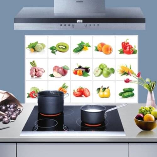 New large high temperature aluminum foil stove tile anti-oil dirt kitchen vegetable fruit oil stickers