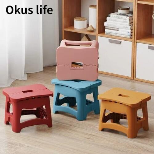 New Folding Stool Portable Plastic Kindergarten Chair School Games Outdoor Adult Small Bench Portable Folding Stool