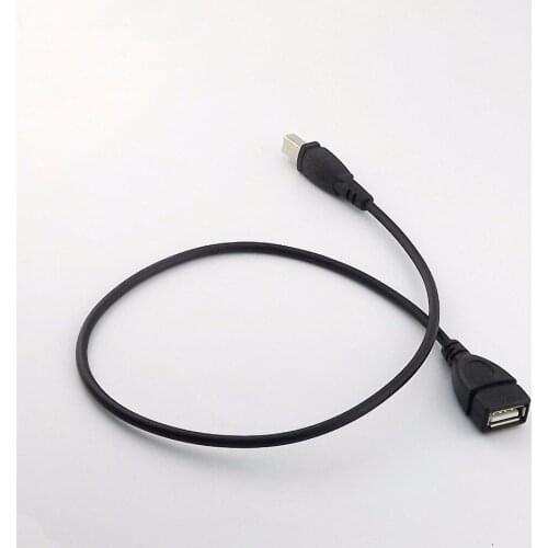 Wholesale 200PCS/LOT USB 2.0 Type A Female to USB B Male Scanner Printer Extension Adapter Cable 50cm