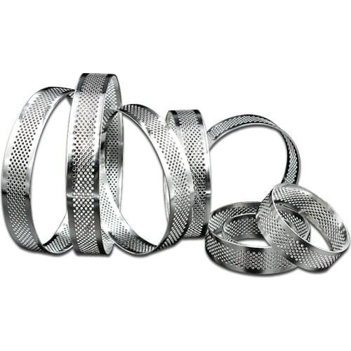 1 piece stainless steel perforated seamless tart ring fruit pie circle tart circle tart mold tart shell ring