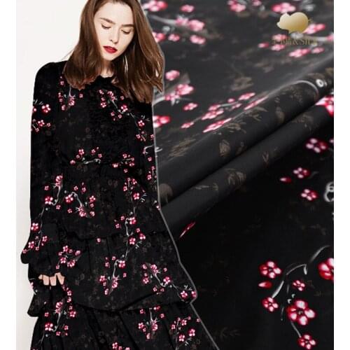 Perspective digital inkjet silk georgette fabric summer thin chinese silk fabric breathable scarf dress shirt silk fabric cloth