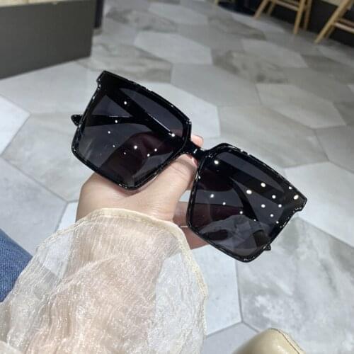 Transparent Gradient Sun Glasses Big Frame Eyewear Vintage Brand Designer Square Oversized Women Night Vision Sunglasses UV400