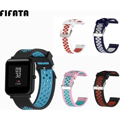 FIFATA Double Color Strap For Huami Amazfit Bip Smart Watch Smart Accessories Replacement Strap Watchband 20mm For Amazfit Bip