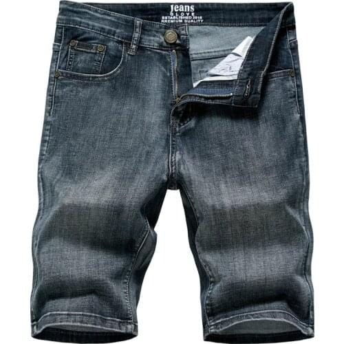 2021 Summer New Mens Denim Shorts Classic Black Blue Thin Section Fashion Slim Business Casual Jeans Shorts Male Brand