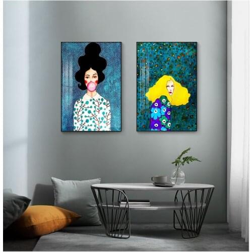 Nordic Modern Style Handdraw Characters Colorful Canvas Painting Poster Print Decor Wall Art Pictures For Living Room Bedroom