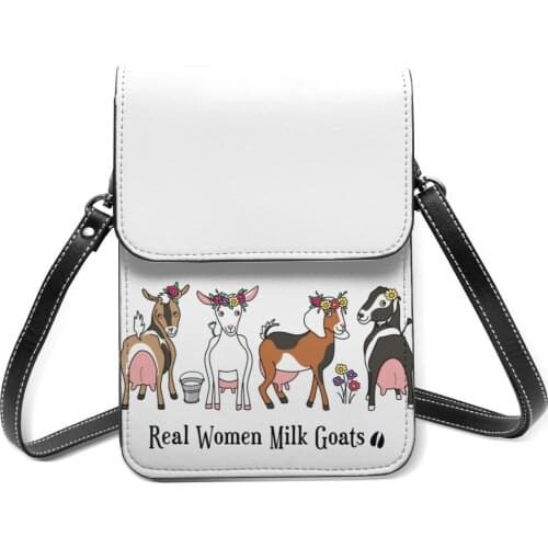 Goat Shoulder Bag Stylish Leather School Mobile Phone Bag Female Fashion Bags