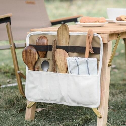 Camping Tableware Storage Bag Outdoor Picnic Barbecue Storage Bag Canvas Portable Finishing Bag