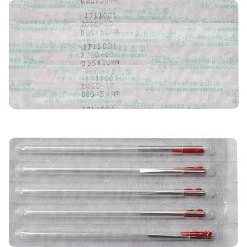 Acupotomy therapy disposable needles aluminum handle micro knife acupuncture needles independent tube 0.35/40/50/60mm