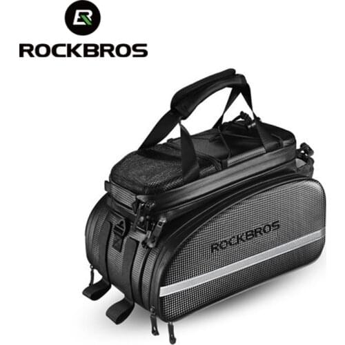 ROCKBROS Bicycle Carrier Bag MTB Bike Rack Bag Trunk Pannier Cycling Multifunctional Large Capacity Travel Bag With Rain Cover