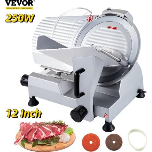 VEVOR 12-Inch Blade Electric Meat Slicer Vegetable Cutter Machine Kitchen Chopper Anti-Rust Easy-Operating Safe Commercial Home