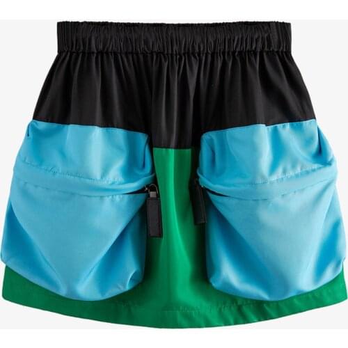 2020 Summer Casual Solid Bud Skirt With Pocket Sashes Zipper Skirt Loose High Waist Jupe Skirt Female