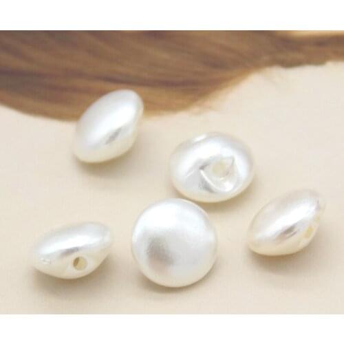 10mm Mini White Mushroom Faux Pearl Wedding Buttons For Clothes Women Shirt Decorative Handmade DIY Crafts Accessories Wholesale