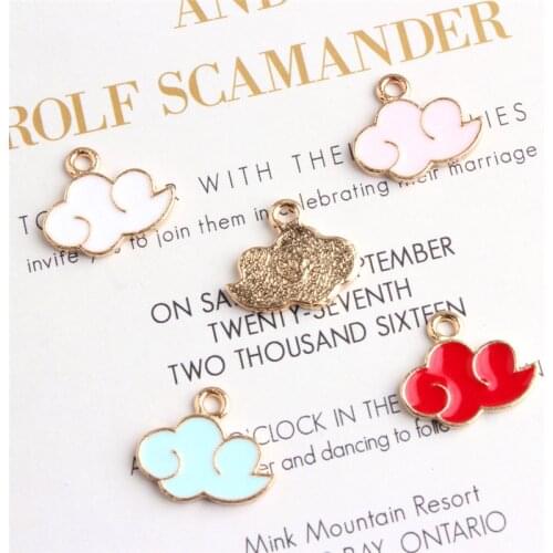 20pcs 15x19mm Enamel Cloud Charms Trinket Boutique Metal Cloud Pendants Alloy Dangle For Earrings Jewelry Making Diy
