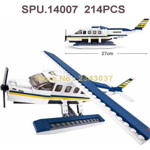 Sluban 0361 214pcs Plane Airplane Over The Sea Building Block Toy