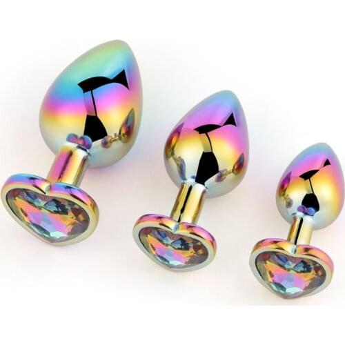 3 Pcs/Set Metal Anal Plug Sex Toys For Women Adult Sex Products Butt Plug Colorful Steel Anal Plug Sex Toys Anal Dildo Anus Toys