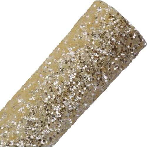 30x134cm Roll Light Orange Chunky Glitter Fabric Leather For Bows Earring Home Decoration Craft AY111