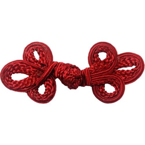 50set Big Red Braided Closure Knot Button Fastener Sew On Button Garment Chair Clothes Decorated Craft Sewing Accessories NK334