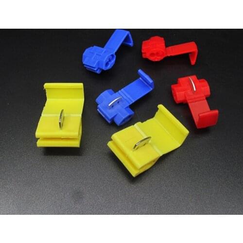 50Pcs Red Blue Yellow Electrical Cable Connectors Fast Quick Splice Lock Wire Terminals Crimp 22-16 18-14 AWG Wire Connector